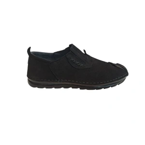 382413-1 Bağcıksız Esnek Taban Günlük Erkek Ayakkabı Siyah