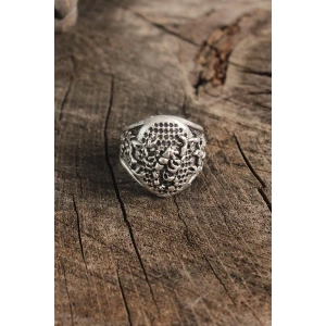 Antik Gümüş Renk Akrep İşleme Ayarlanabilir Erkek Yüzük