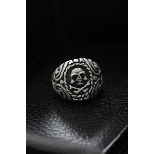 Ayarlanabilir Desenli Kurukafa Model Erkek Yüzük