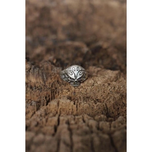 Ayarlanabilir Motifli Kuru Kafa Tasarımlı Erkek Yüzük