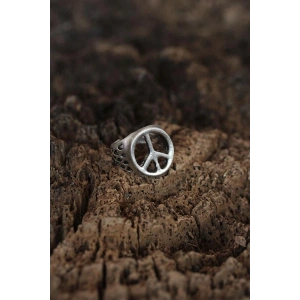 Barış İşareti Tasarımlı Ayarlamalı Erkek Yüzük
