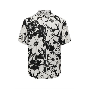 Erkek Çiçek Desenli Kısa Kollu Erkek Gömlek