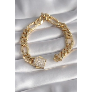 Gold Renk Zirkon Taşlı Zincir VIP Exclusive Seri Gurmet Model Kadın