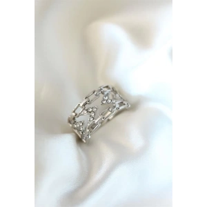 Gümüş Kaplama Zirkon Taşlı Kadın Yüzük