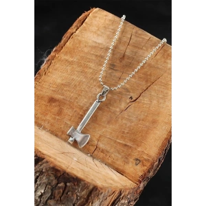 Gümüş Renk Balta Erkek Kolye