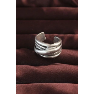 Gümüş Renk Kaburga Model Ayarlamalı Erkek Yüzük