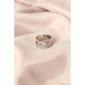 Gümüş Renk Metal Taşlı Model Ayarlanabilir Kadın Yüzük