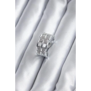 Gümüş Renk Zirkon Taşlı Kemer Model Kadın Yüzük