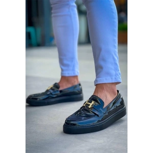 Kb-027  Kuback  Bağcıksız Kömür Rugan H Günlük Erkek Ayakkabı