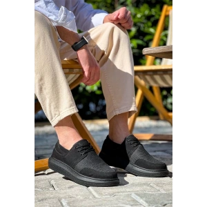 Kb-042  Kuback Bağcıklı  Siyah Deri Tozu Siyah Taban Günlük Erkek Ayakkabı