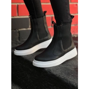 Kb-0992  Kuback Siyah Cilt  Yüksek Taban  Lastikli Erkek Bot