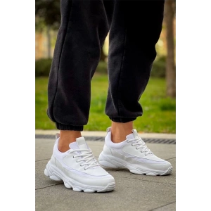 Kb-707  Kuback  Beyaz Cilt Yüksek Taban Bağcıklı Günlük Erkek Ayakkabı