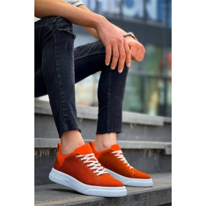 KB-X204 Kuback Turuncu Keten Beyaz Yüksek Taban Günlük Erkek Spor Ayakkabı