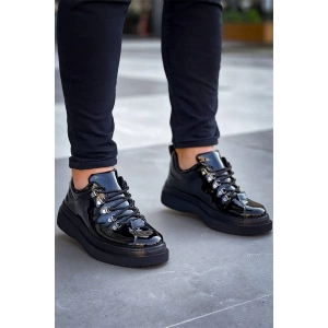 Kb-X4  Kuback Siyah Rugan Siyah Yüksek Taban Bağcıklı Günlük Erkek Ayakkabı