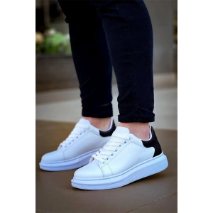 Kb-X500  Kuback Bağcıklı Beyaz Siyah  Günlük Erkek Ayakkabı