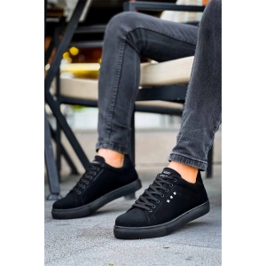 Kb-X7  Kuback Siyah Süet Yüksek Siyah Taban Bağcıklı Günlük Erkek Ayakkabı