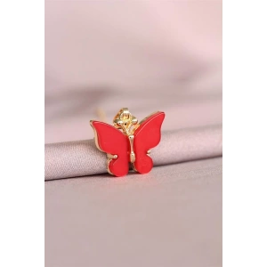 Kırmızı Kelebek Model Kadın Kolye