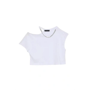 Kolye Detaylı Dekolteli Bluz