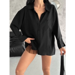 Modal Oversize Cepli Gömlek