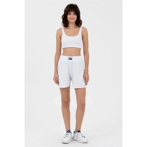 Muked Kendinden Desenli Kadın Spor Şort Mavi