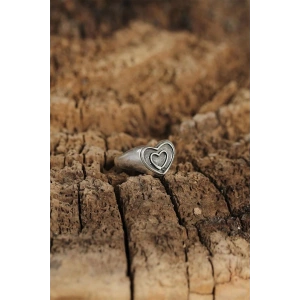 Otantik Kalp Tasarımlı Ayarlamalı Kadın Yüzük