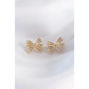 Pirinç Gold Renk Fiyonk Küpe