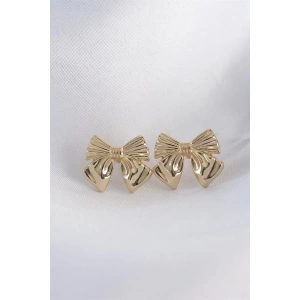 Pirinç Gold Renk Fiyonk Küpe