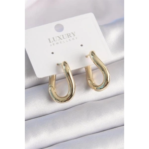 Pirinç Gold Renk Halka Model Kadın Küpe