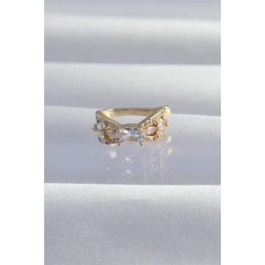 Pirinç Gold Renk Zirkon Taş Kaplama Earcuff Küpe