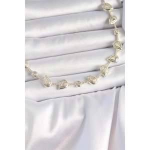 Pirinç Gold Renk Zirkon Taşlı Damla Model VIP Seri Exclusive Kadın Kolye