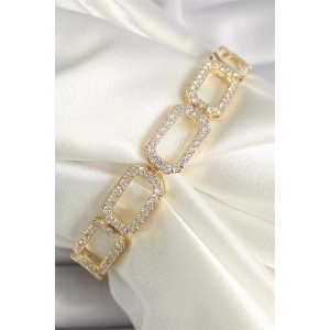Pirinç Gold Renk Zirkon Taşlı Zincir Model Xuping VIP Exclusive Seri Bileklik