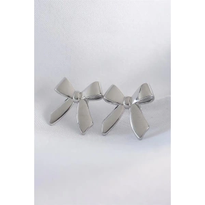 Pirinç Gümüş Renk Düz Plaka Fiyonk Küpe