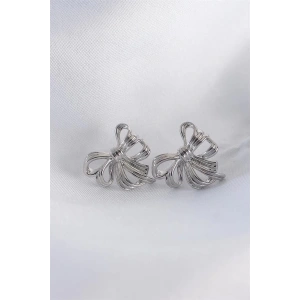 Pirinç Gümüş Renk Fiyonk Küpe