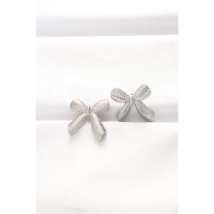 Pirinç Gümüş Renk Fiyonk Küpe