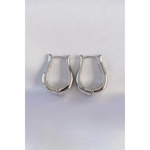 Pirinç Gümüş Renk İçi Boş Gül Küpe