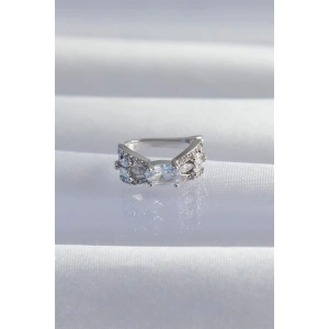 Pirinç Gümüş Renk Zirkon Taş Kaplama Earcuff Küpe