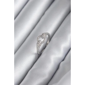 Pirinç Gümüş Renk Zirkon Taşlı Yılan Model Kadın Yüzük