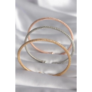 Pirinç Mix Renk Hasır Model Zirkon Taş Detay Kadın Bileklik Seti