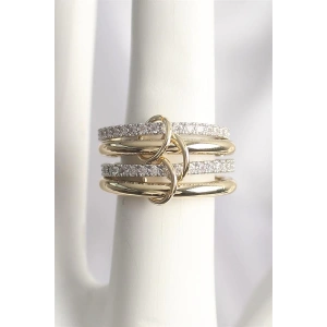 Pirinç Mix Renk Zirkon Taşlı 4Lü Kadın Yüzük