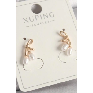 Pirinç Rose Renk İnci Detay Düğüm Model Kadın Küpe