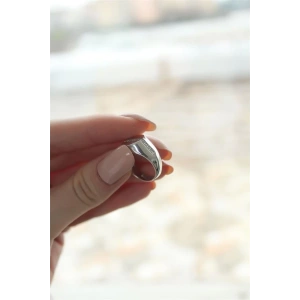 Punta Zirkon Taşlı Rodyum Kaplama Kadın Yüzük