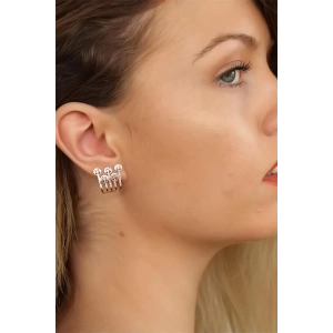 Rose Renk Ağaçlı Bayan Küpe