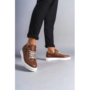 SLW152 Cool Bağcıklı Cilt Erkek Günlük Spor Klasik Ayakkabı CBT -  Taba