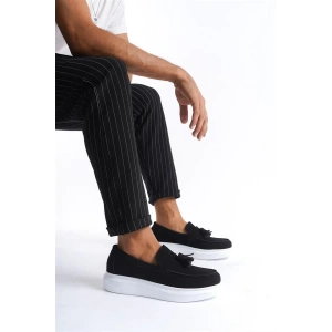 SLW154 Blaze Bağcıksız Püsküllü Süet Erkek Günlük Spor Klasik Ayakkabı SBT - Siyah