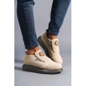 SLW161 Hippo Bağcıksız Süet Erkek Günlük Sneaker Ayakkabı SGT - Bej