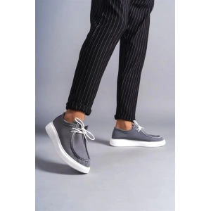 SLW170 Tornado Bağcıklı Süet Erkek Günlük Spor Klasik Ayakkabı SBT - Gri