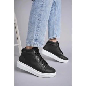 SLW206 Ottawa Bağcıklı Cilt Erkek Günlük Spor Bot BT - Siyah