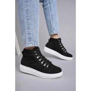 SLW206 Ottawa Bağcıklı Süet Erkek Günlük Spor Bot BT - Siyah