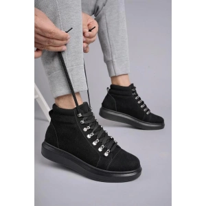 SLW206 Ottawa Bağcıklı Süet Erkek Günlük Spor Bot ST - Siyah