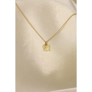 Zirkon Taşlı Sarı Renk Minimal Kelebek Kolye